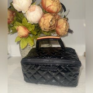 MZ Wallace Black Quilted Metro Accordion Cosmetic Bag